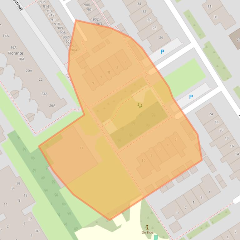 Kaart van postcodegebied 1695BG.