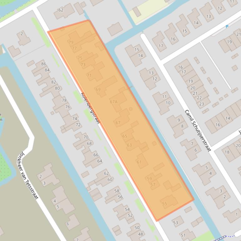 Kaart van postcodegebied 1695CC.