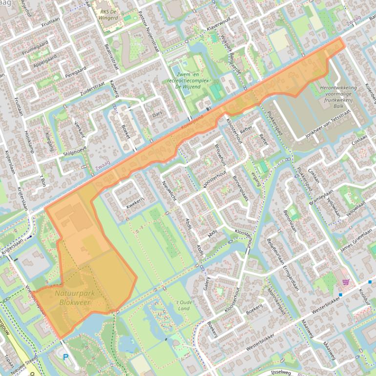 Kaart van postcodegebied 1695CG.