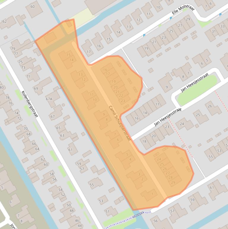 Kaart van postcodegebied 1695CJ.