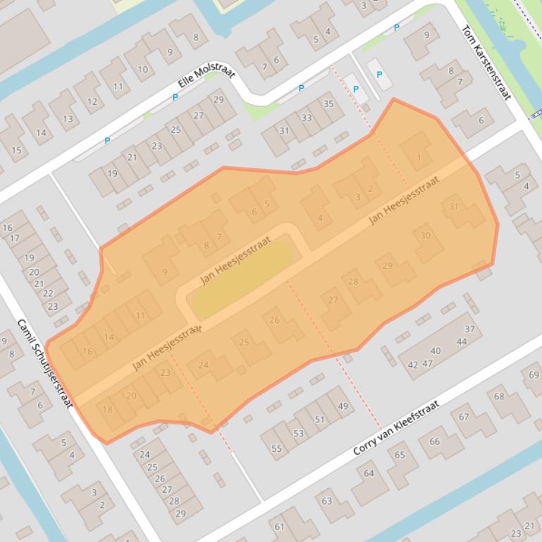 Kaart van postcodegebied 1695CL.