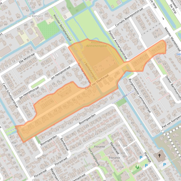 Kaart van postcodegebied 1695CP.