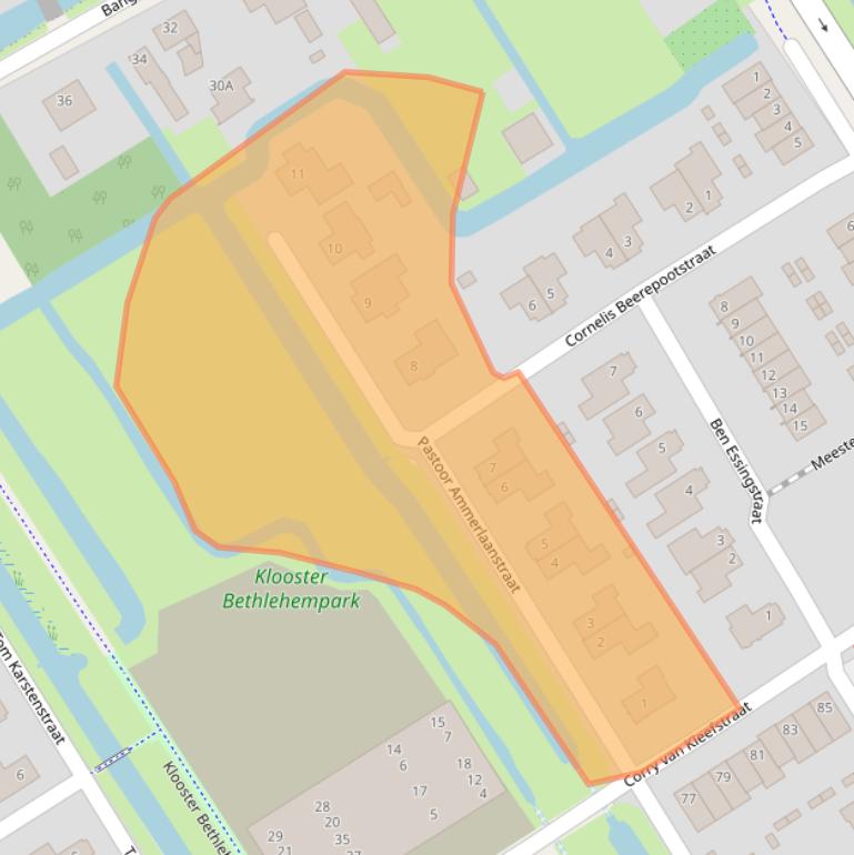 Kaart van postcodegebied 1695CR.