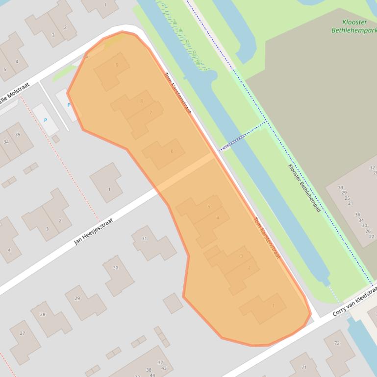 Kaart van postcodegebied 1695CS.