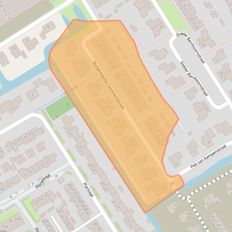 Kaart van postcodegebied 1695CT.