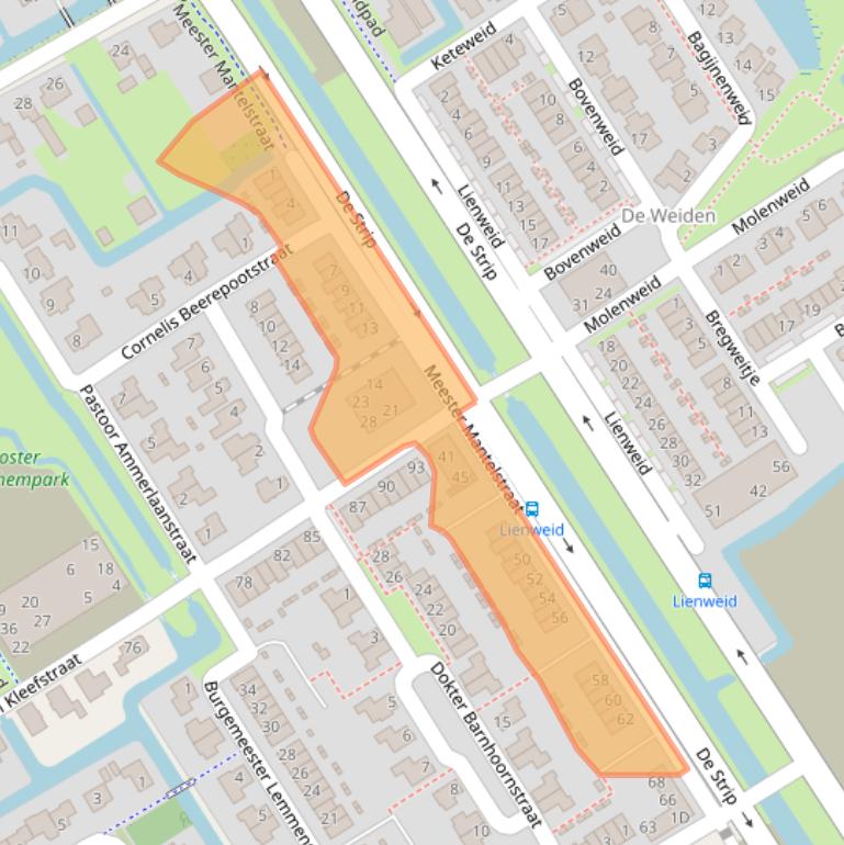 Kaart van postcodegebied 1695CX.