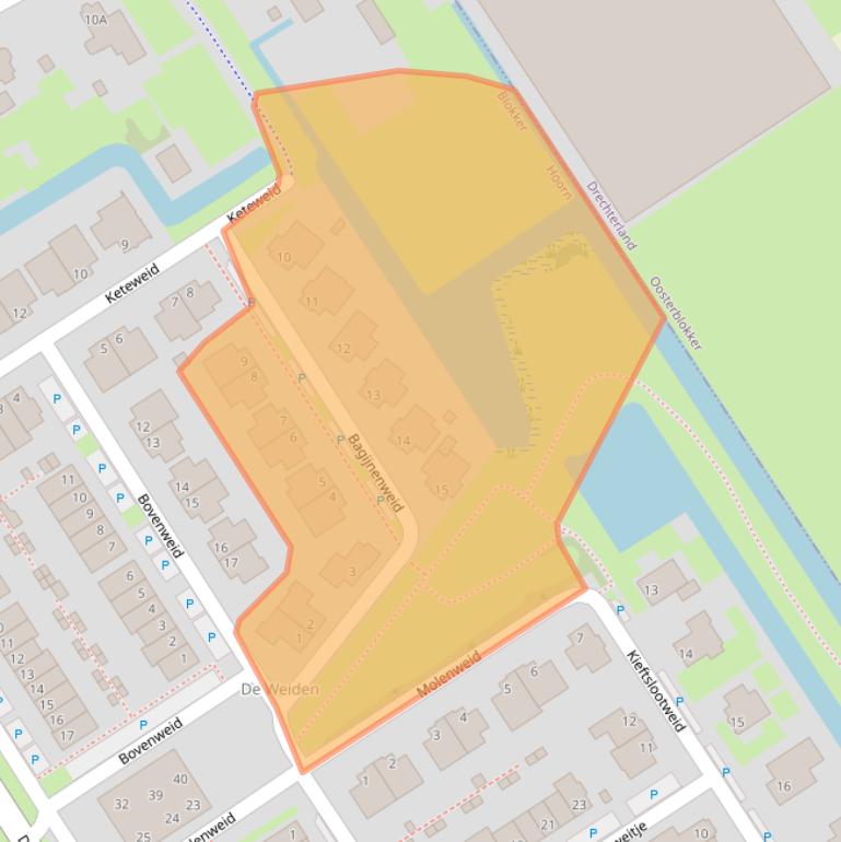 Kaart van postcodegebied 1695EA.