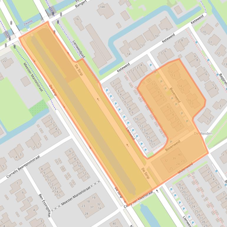 Kaart van postcodegebied 1695EC.