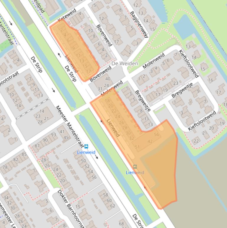 Kaart van postcodegebied 1695ED.