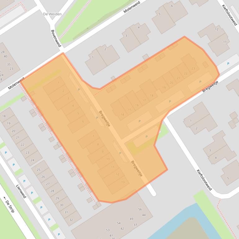 Kaart van postcodegebied 1695EG.