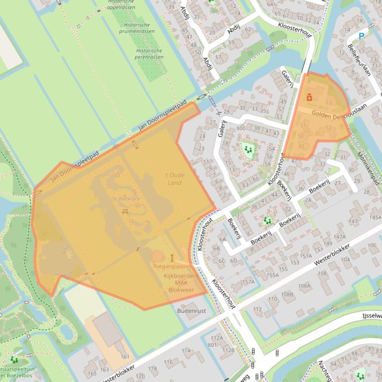 Kaart van postcodegebied 1695JC.