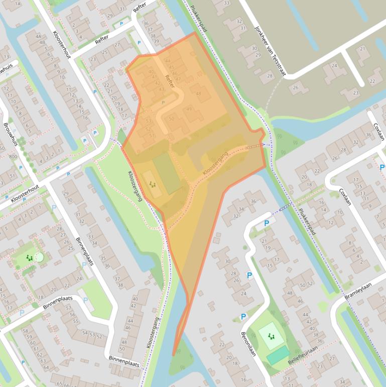 Kaart van postcodegebied 1695JN.
