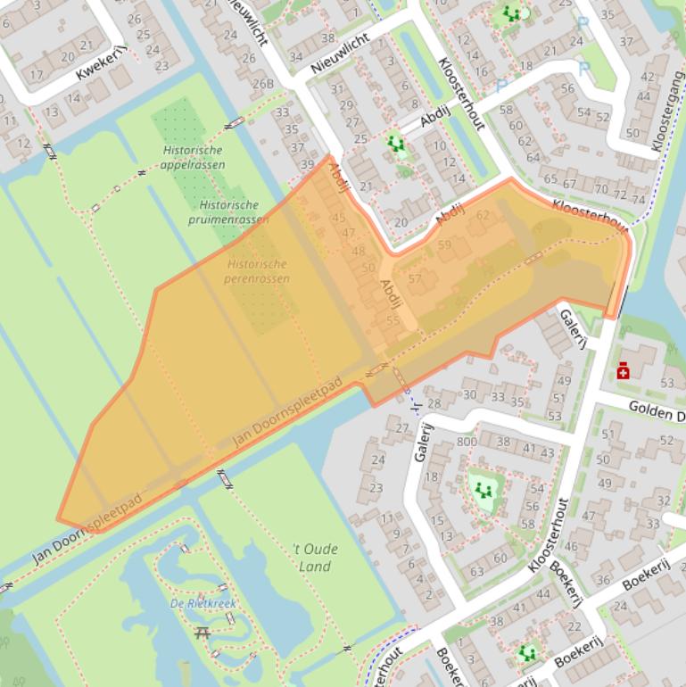 Kaart van postcodegebied 1695JZ.