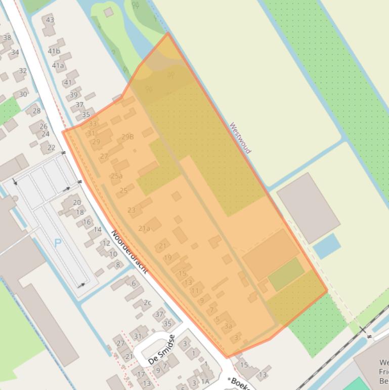 Kaart van postcodegebied 1696AB.