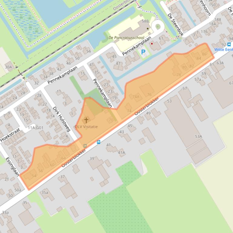 Kaart van postcodegebied 1696BJ.