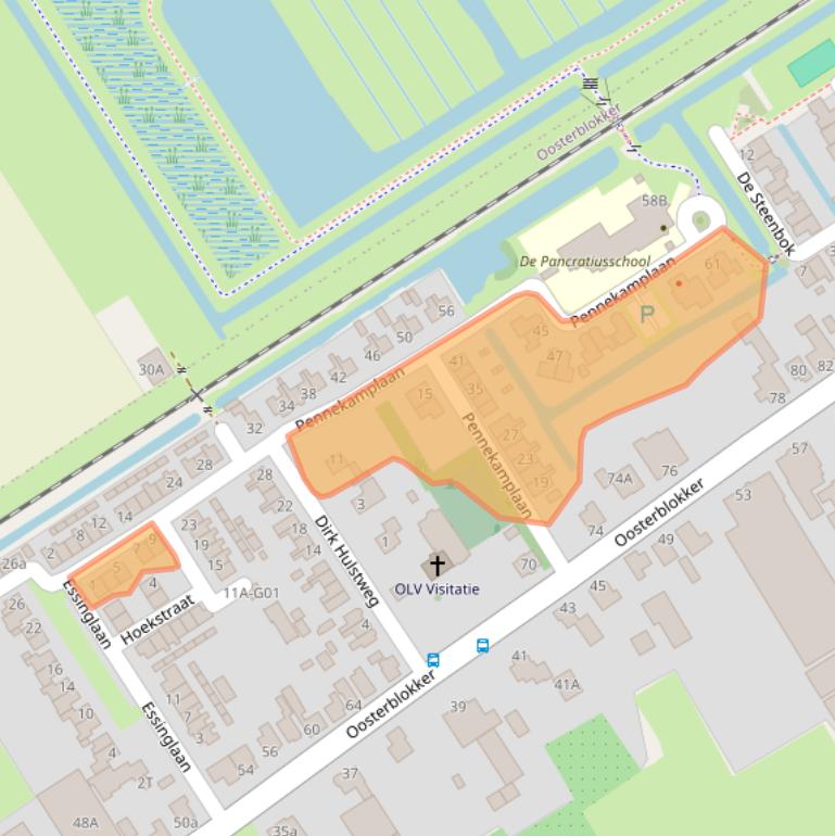 Kaart van postcodegebied 1696CB.