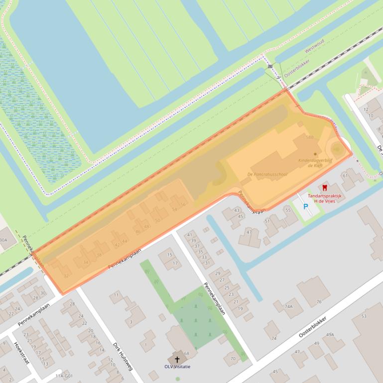 Kaart van postcodegebied 1696CD.