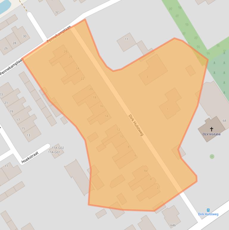 Kaart van postcodegebied 1696CG.