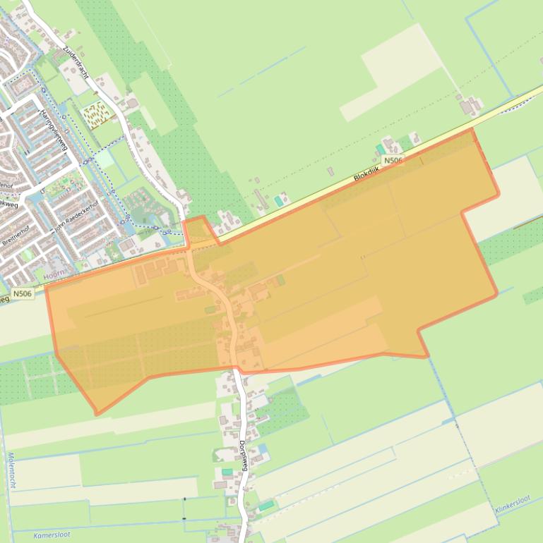 Kaart van postcodegebied 1697KA.