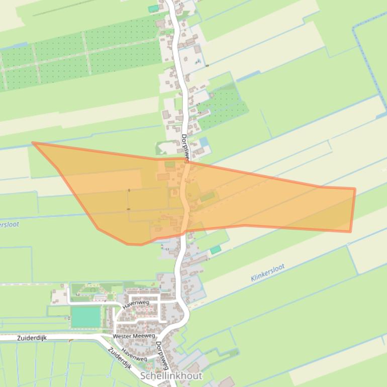 Kaart van postcodegebied 1697KC.