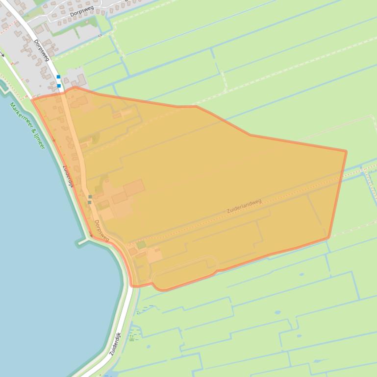 Kaart van postcodegebied 1697KK.