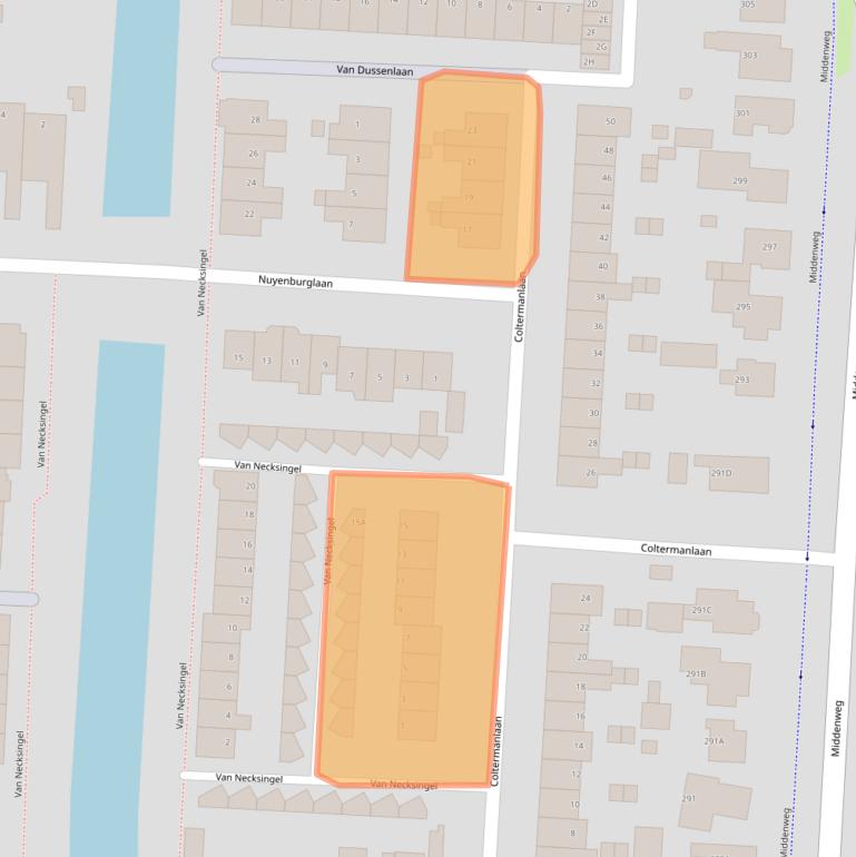 Kaart van postcodegebied 1701AC.