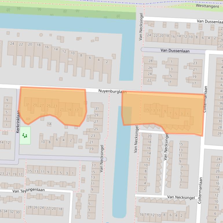 Kaart van postcodegebied 1701AJ.