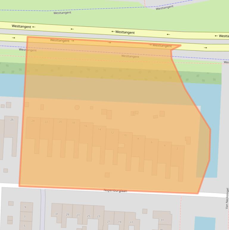 Kaart van postcodegebied 1701AL.