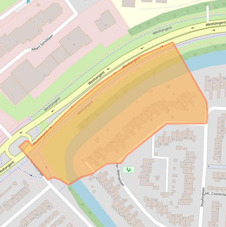 Kaart van postcodegebied 1701AW.