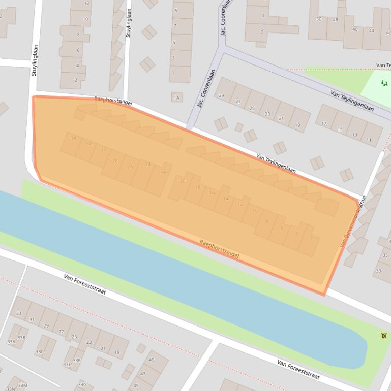 Kaart van postcodegebied 1701AZ.