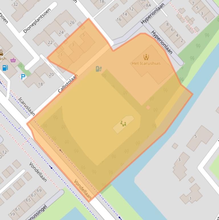 Kaart van postcodegebied 1701BJ.