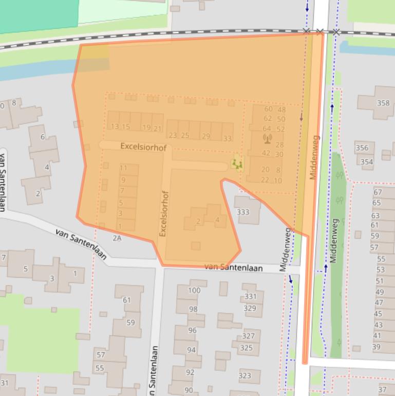 Kaart van postcodegebied 1701BW.