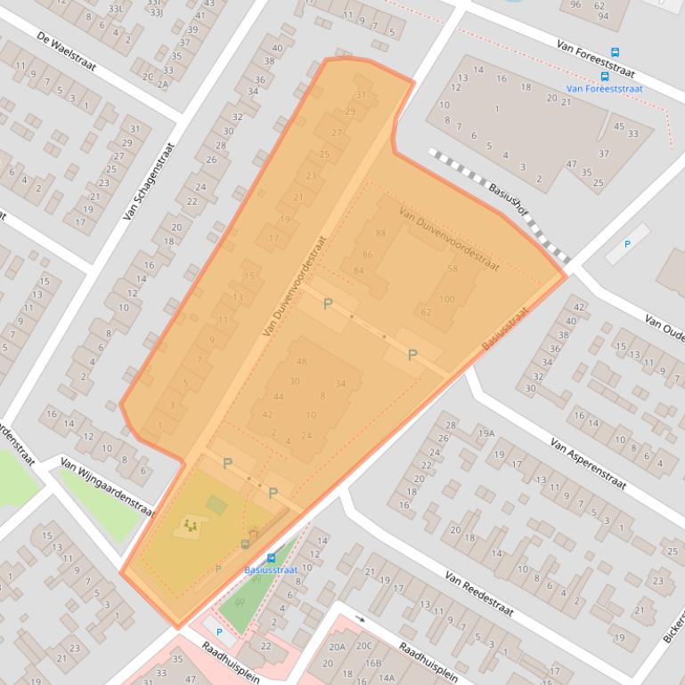 Kaart van postcodegebied 1701CA.