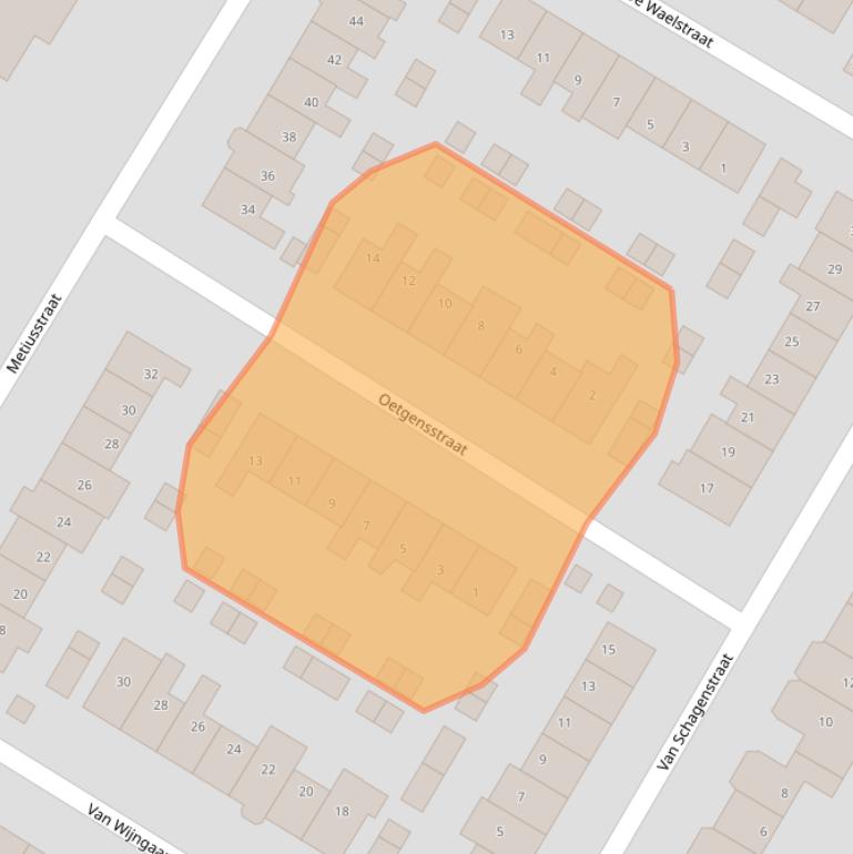 Kaart van postcodegebied 1701CK.