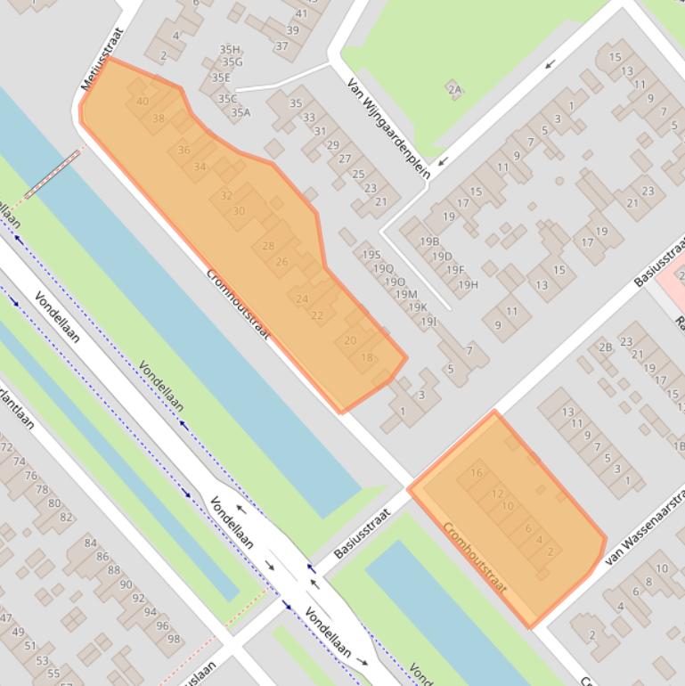 Kaart van postcodegebied 1701CS.