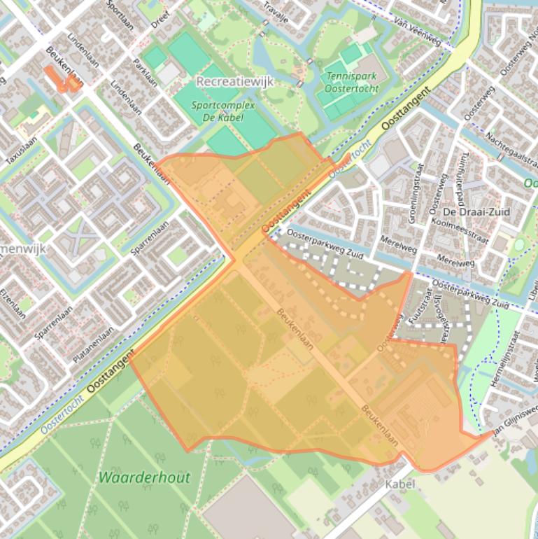 Kaart van postcodegebied 1701DA.