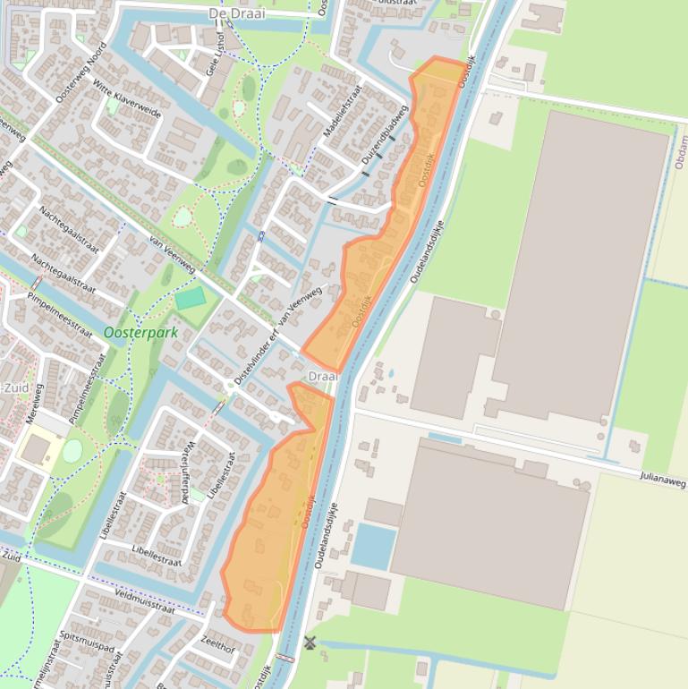 Kaart van postcodegebied 1701DB.