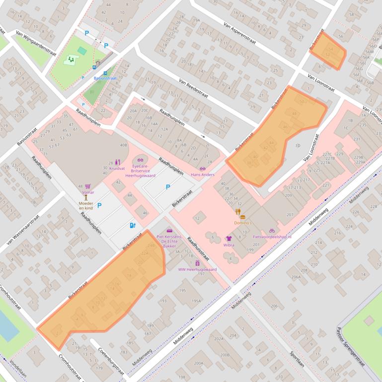 Kaart van postcodegebied 1701EE.