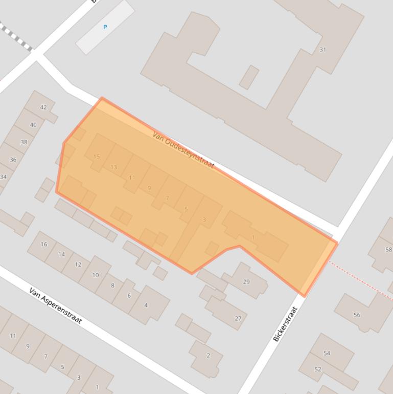 Kaart van postcodegebied 1701EP.