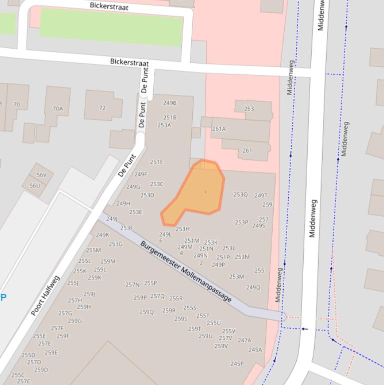 Kaart van postcodegebied 1701ET.