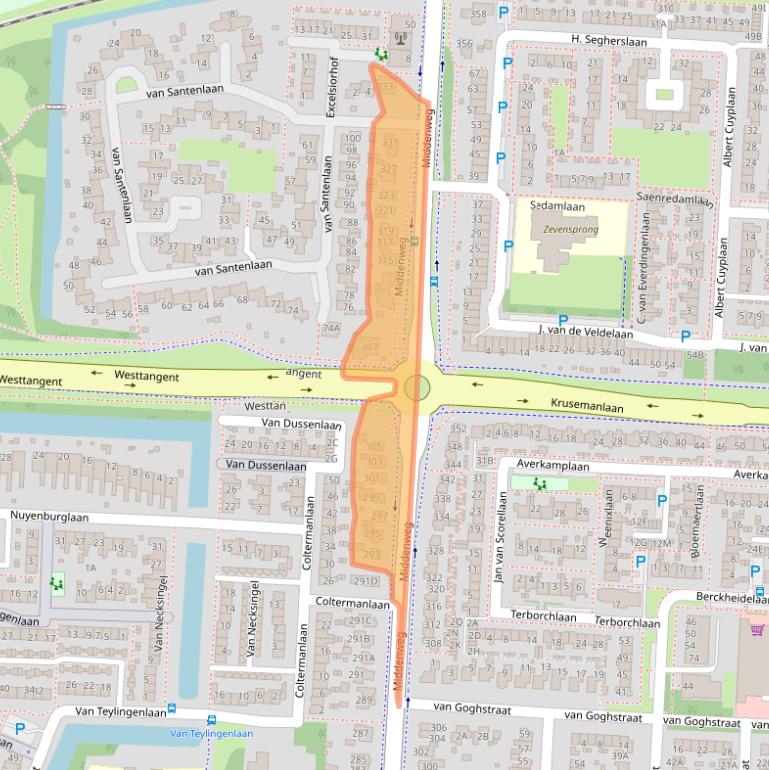 Kaart van postcodegebied 1701GE.