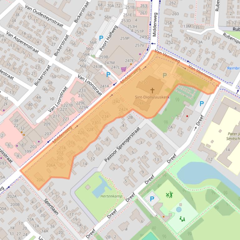 Kaart van postcodegebied 1701GH.
