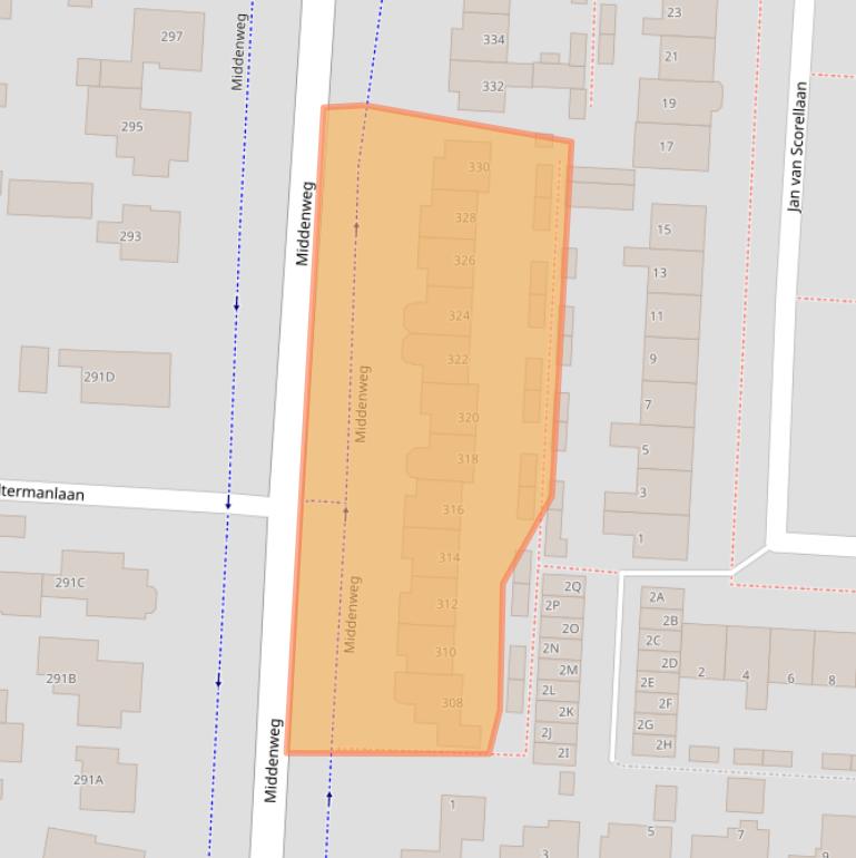 Kaart van postcodegebied 1701GL.