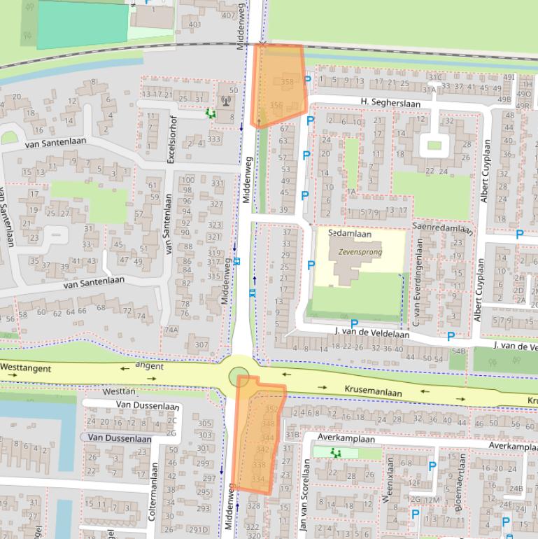 Kaart van postcodegebied 1701GM.