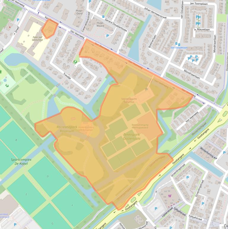 Kaart van postcodegebied 1701HH.