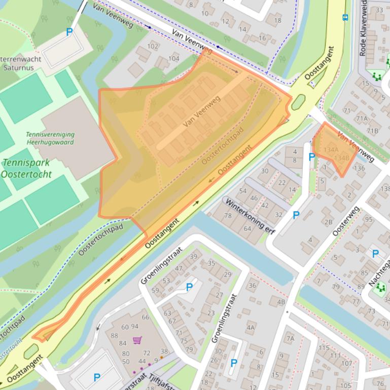 Kaart van postcodegebied 1701HJ.