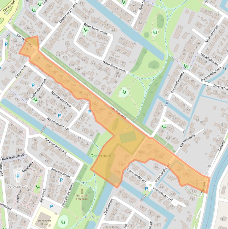 Kaart van postcodegebied 1701HL.