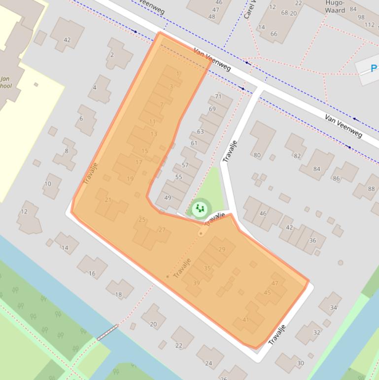 Kaart van postcodegebied 1701HN.