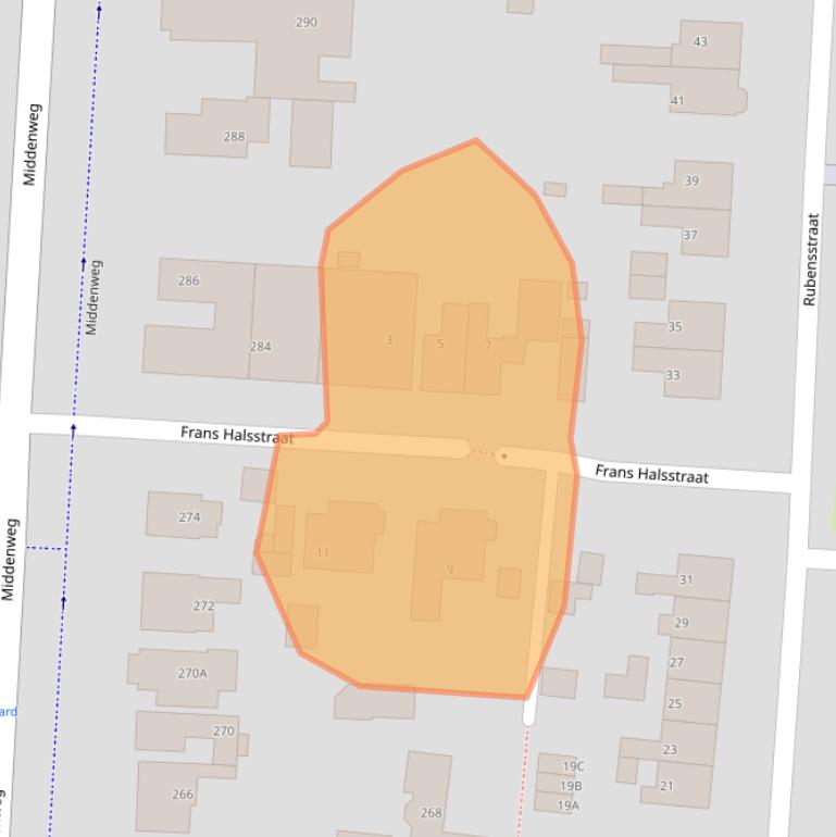 Kaart van postcodegebied 1701JK.