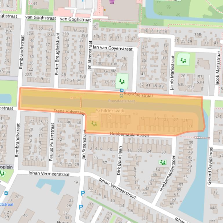 Kaart van postcodegebied 1701KD.